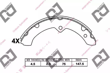 Комлект тормозных накладок DJ PARTS BS1214